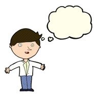 cartoon man in casual jacket with thought bubble N5