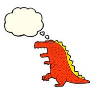 cartoon dinosaur with thought bubble N20