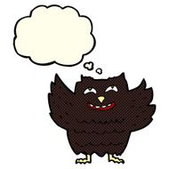 cartoon happy owl with thought bubble N5