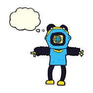 cartoon deep sea diver with thought bubble N16