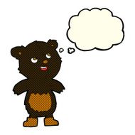 cartoon black bear with thought bubble N31