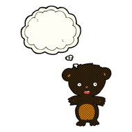 cartoon black bear with thought bubble N32