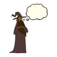 cartoon wizard with thought bubble N11