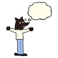 cartoon werewolf with thought bubble N12