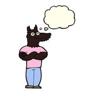 cartoon werewolf with thought bubble N13