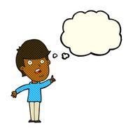 cartoon man asking question with thought bubble N25