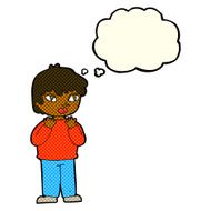 cartoon worried person with thought bubble N5