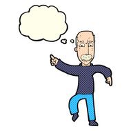 cartoon angry old man with thought bubble N67