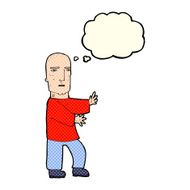cartoon tough man with thought bubble N9