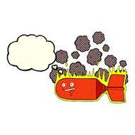 cartoon falling bomb with thought bubble N3