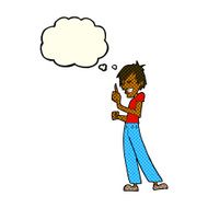 cartoon angry man arguing with thought bubble N6