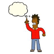 cartoon angry man making point with thought bubble N6