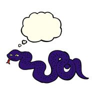 cartoon snake with thought bubble N29