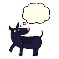 funny cartoon dog with thought bubble N12