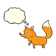cartoon fox cub with thought bubble N5