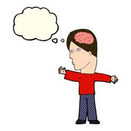 cartoon man with brain thought bubble N5