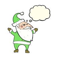 cartoon santa claus with thought bubble N95