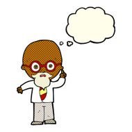 cartoon professor with thought bubble N4