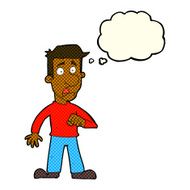 cartoon shocked man with thought bubble N54