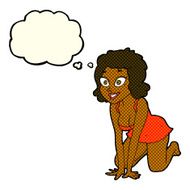 cartoon funny sexy woman with thought bubble N6