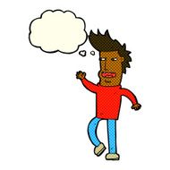 cartoon loudmouth man with thought bubble N6
