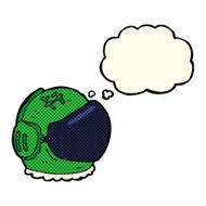 cartoon astronaut helmet with thought bubble N12