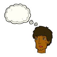 cartoon worried man with thought bubble N47