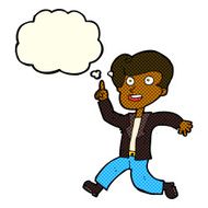 cartoon man with great idea thought bubble N16