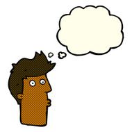 cartoon surprised man with thought bubble N66