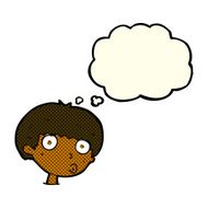 cartoon surprised boy with thought bubble N15