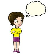 cartoon pretty woman with thought bubble N134
