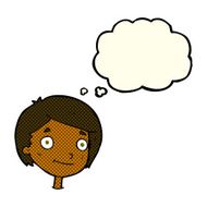 cartoon happy boy with thought bubble N113