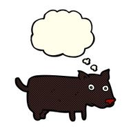 cartoon little dog with thought bubble N12