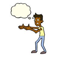 cartoon man desperately explaining with thought bubble N6