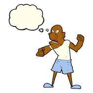 cartoon violent man with thought bubble N11