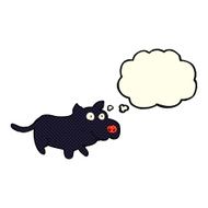 cartoon happy little dog with thought bubble N6