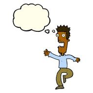 cartoon shrieking man with thought bubble N5