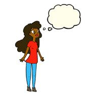 cartoon pretty girl with thought bubble N52
