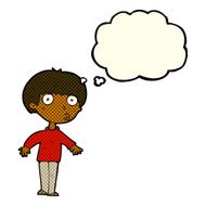 cartoon surprised boy with thought bubble N16