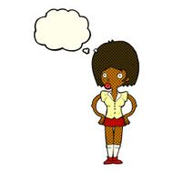 cartoon woman with hands on hips thought bubble N109