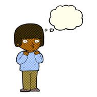 cartoon surprised man with thought bubble N67