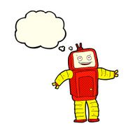 cartoon funny robot with thought bubble N39