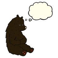 cute cartoon black bear with thought bubble N33