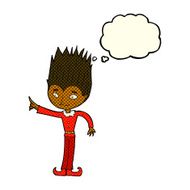 cartoon magic christmas elf with thought bubble N6
