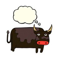cartoon cow with thought bubble N19
