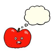 cartoon apple with thought bubble N19