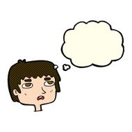 cartoon unhappy face with thought bubble N9
