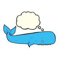 cartoon whale with thought bubble N19