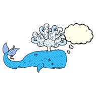 cartoon whale with thought bubble N20