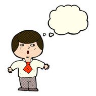 cartoon shocked boy with thought bubble N15